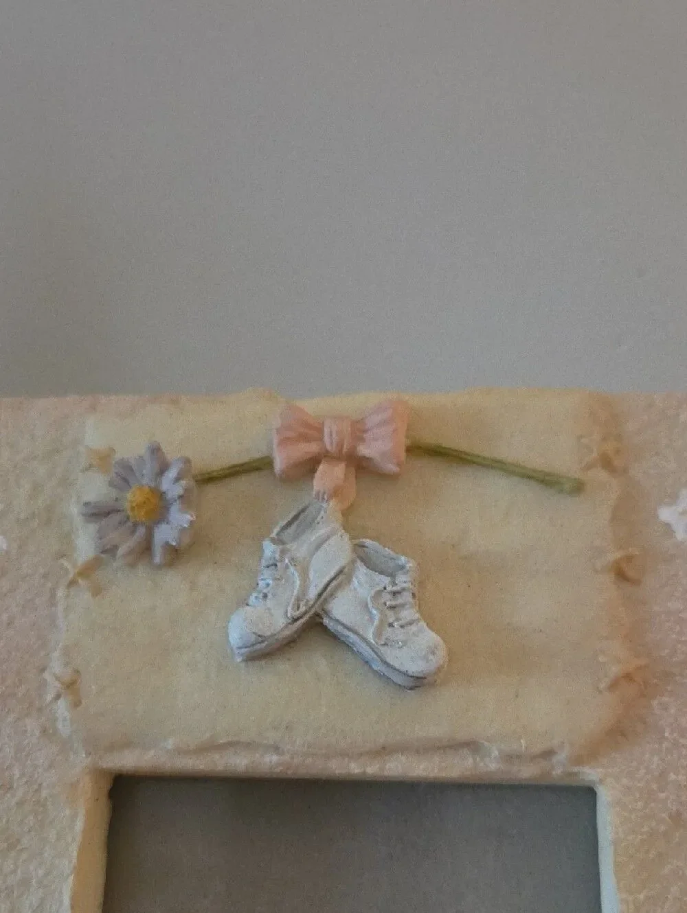 Ceramic Photo Frame With Baby Shoes